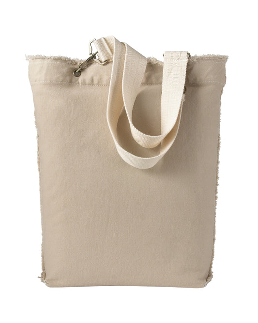 Direct-Dyed Raw-Edge Tote - Stone