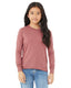 Bella + Canvas 3501YCVC - Youth Heather CVC Long Sleeve Tee - Heather Mauve