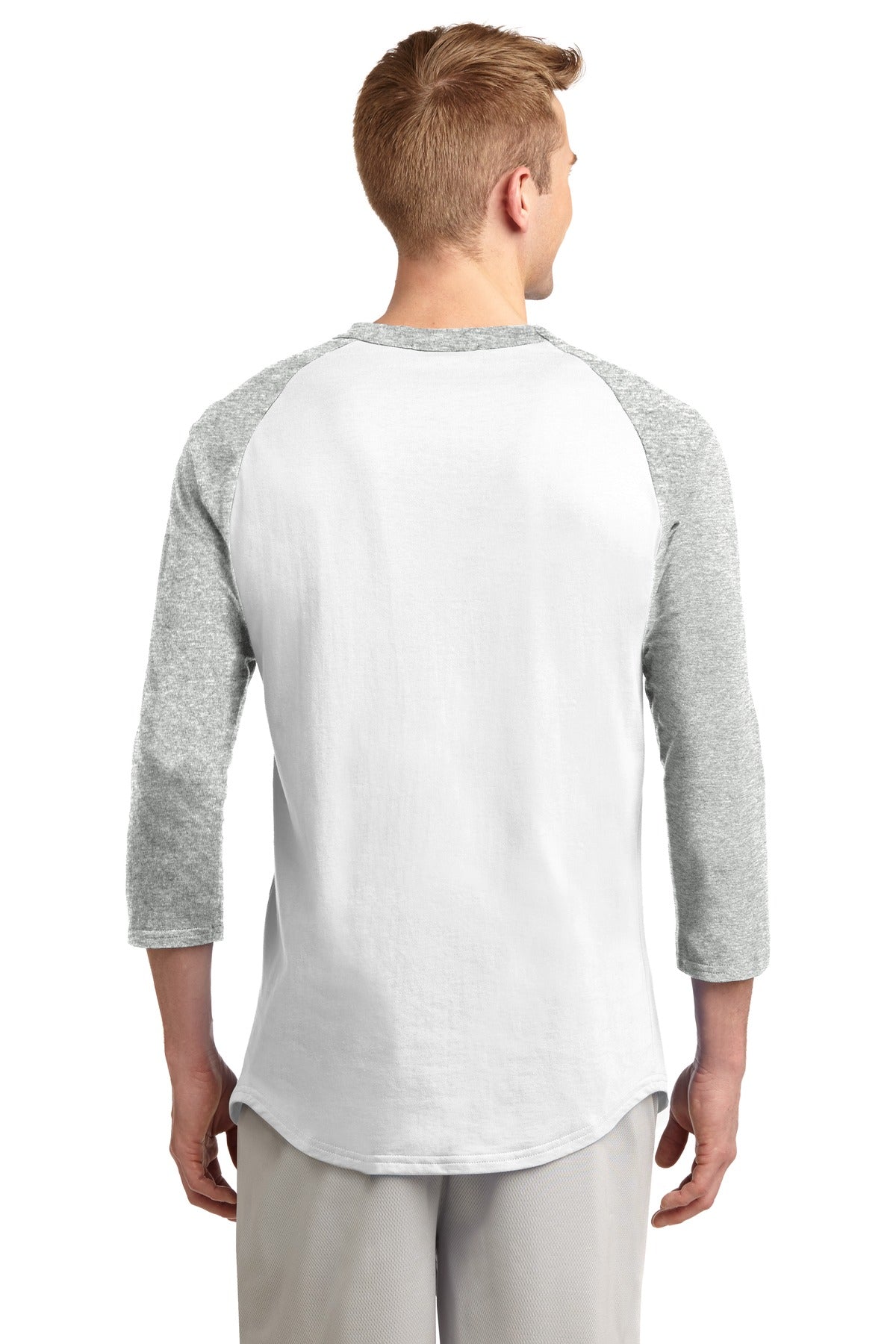 Unisex Colorblock Raglan Jersey - White / Gray Heather
