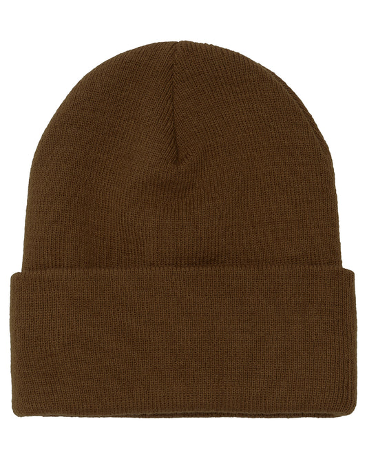 Unisex Cuffed Knit Beanie - Caramel