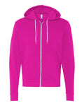 Unisex Poly-Cotton Sponge Fleece Full-Zip Hoodie - Neon Pink