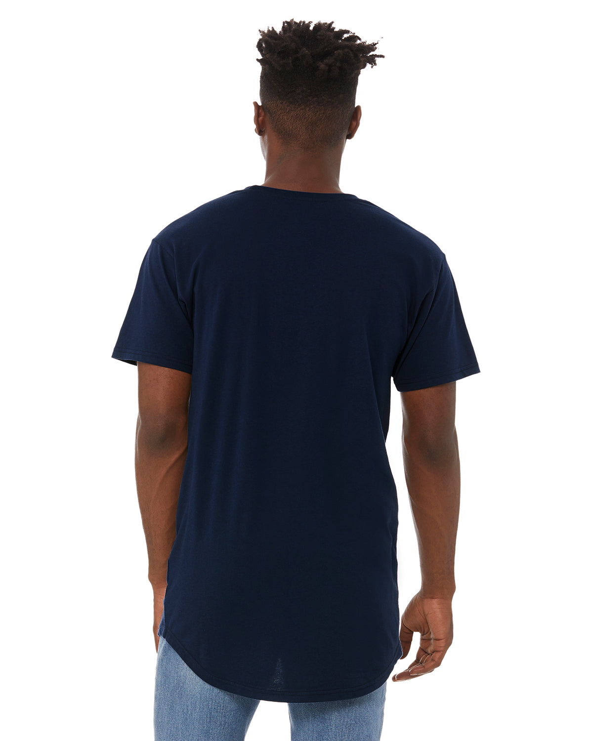 Men's Long Body Urban T-Shirt - Navy