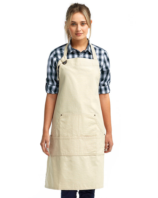 "Calibre" Heavy Cotton Canvas Pocket Apron - Natural
