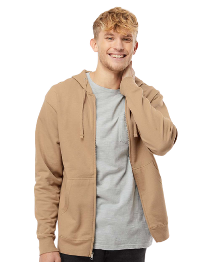 Unisex Midweight Full-Zip Hoodie - Sandstone