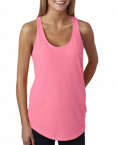 Women's French Terry Racerback Tank - Neon Heather Pink