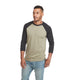 Next Level 6251 - Unisex CVC 3/4 Sleeve Raglan Baseball T-Shirt - Black / Olive