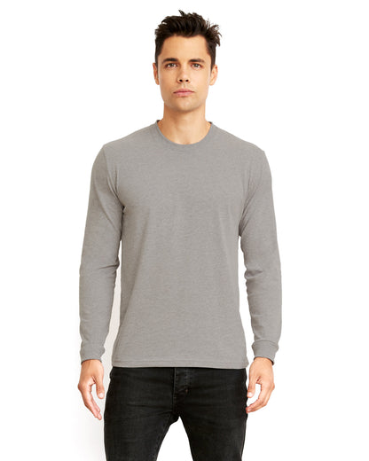 Unisex Sueded Long-Sleeve Crew - Dark Heather Gray