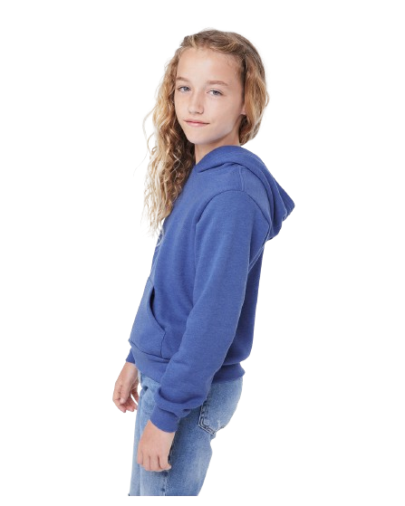 Youth Sponge Fleece Pullover Hoodie - Heather True Royal