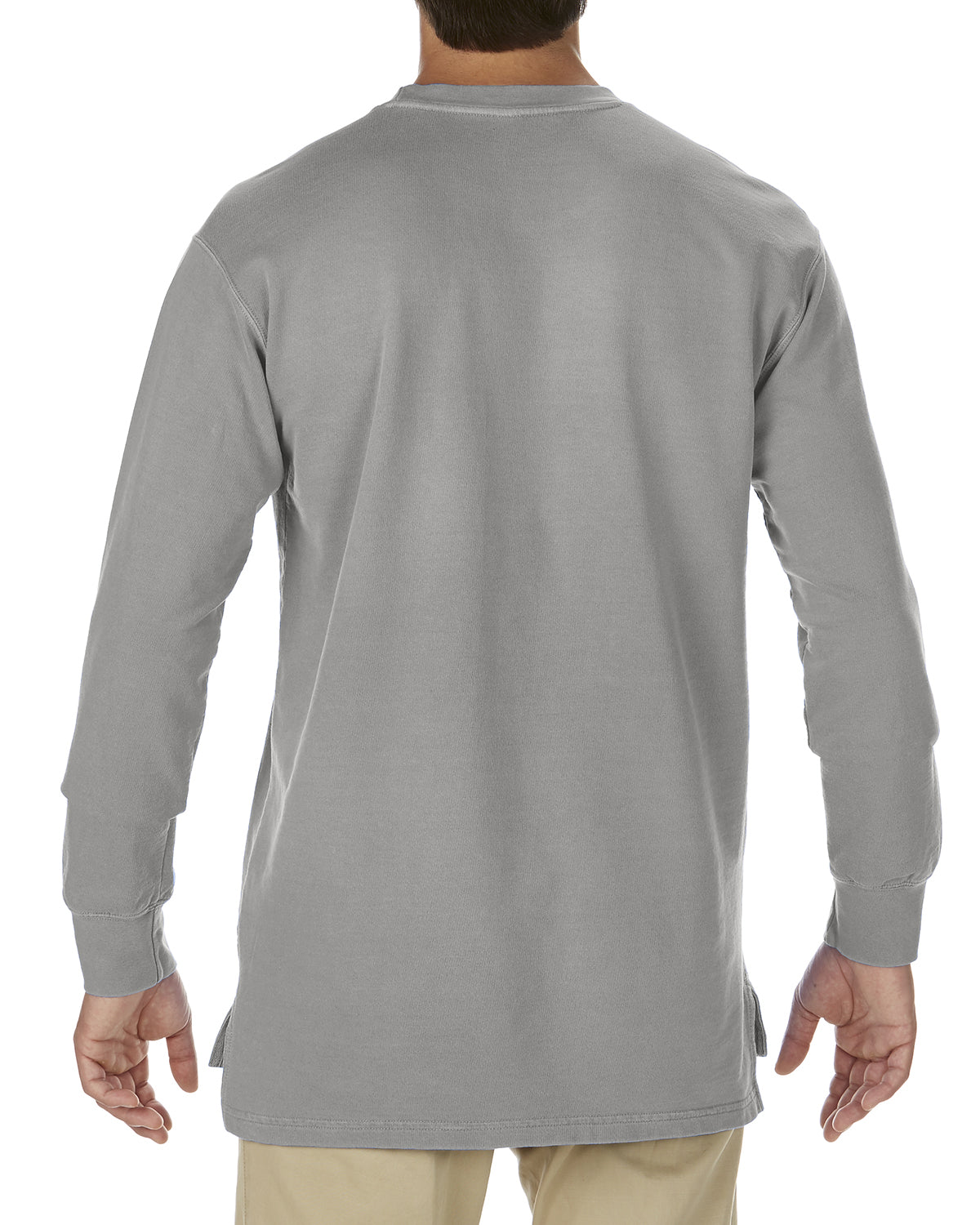 Unisex French Terry Crew With Pocket - Gray