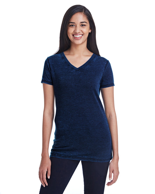 Women's Cross Dye Short-Sleeve V-Neck T-Shirt - Electric Blue