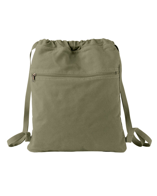Pigment-Dyed Canvas Cinch Sack - Khaki Green