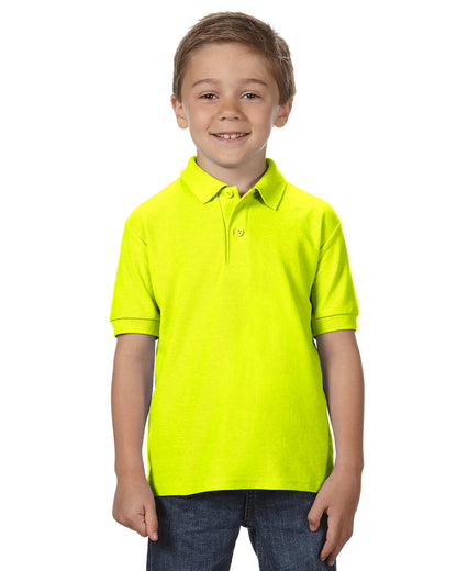 Youth Double Piqué Polo - Safety Green