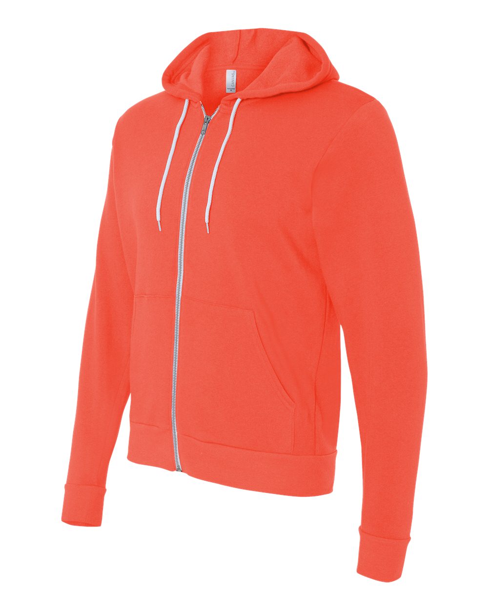 Unisex Poly-Cotton Sponge Fleece Full-Zip Hoodie - Coral