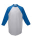 Augusta Sportswear 4421 - Youth Three-Quarter Sleeve Baseball Jersey - Athletic Heather / Royal