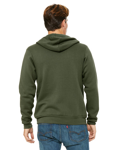 Unisex Poly-Cotton Sponge Fleece Full-Zip Hoodie - Military Green