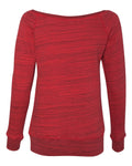 Women's Sponge Fleece Wide Neck Sweatshirt - Red Marble Fleece