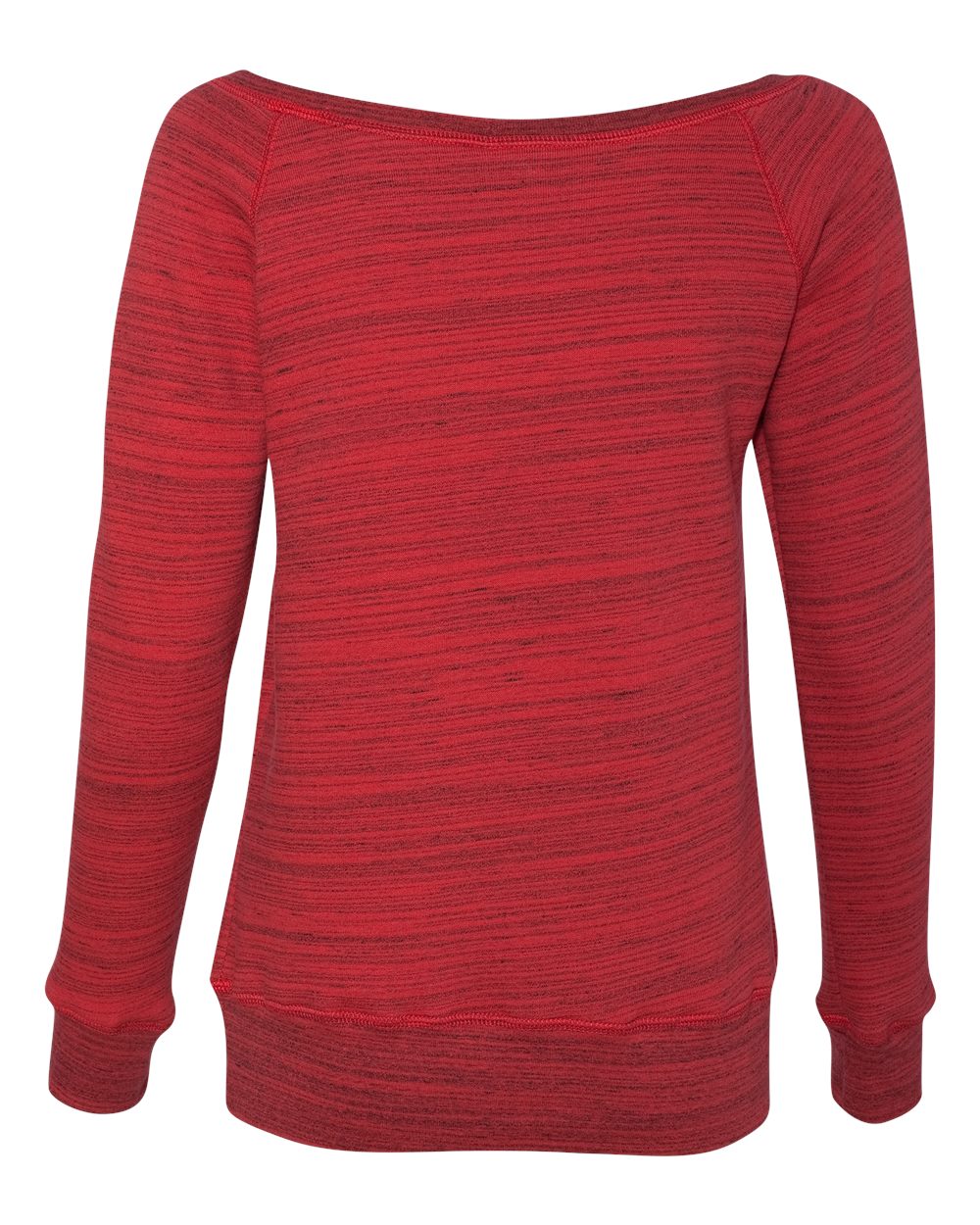 Women's Sponge Fleece Wide Neck Sweatshirt - Red Marble Fleece