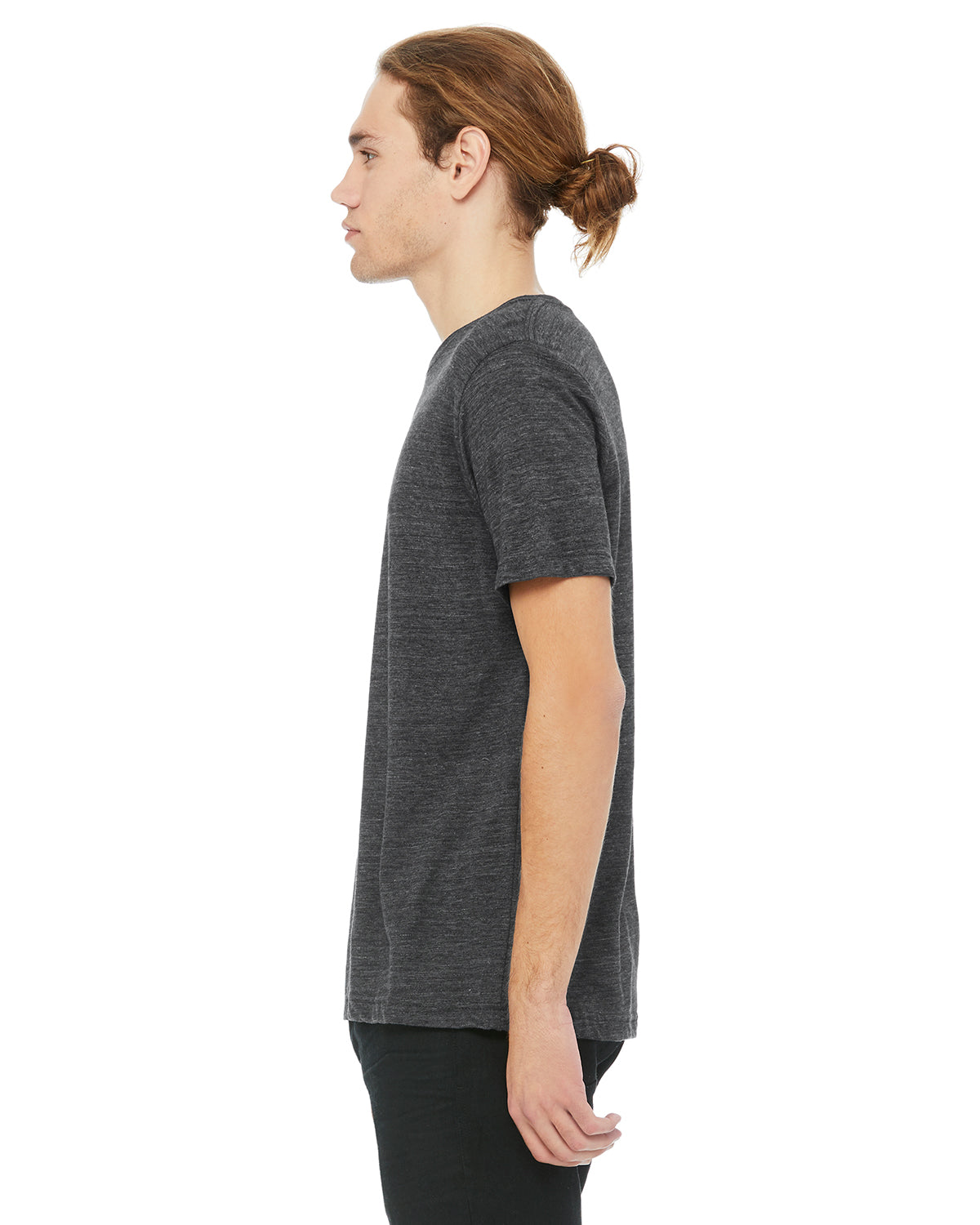 Unisex Poly-Cotton Short-Sleeve T-Shirt - Charcoal Black Slub