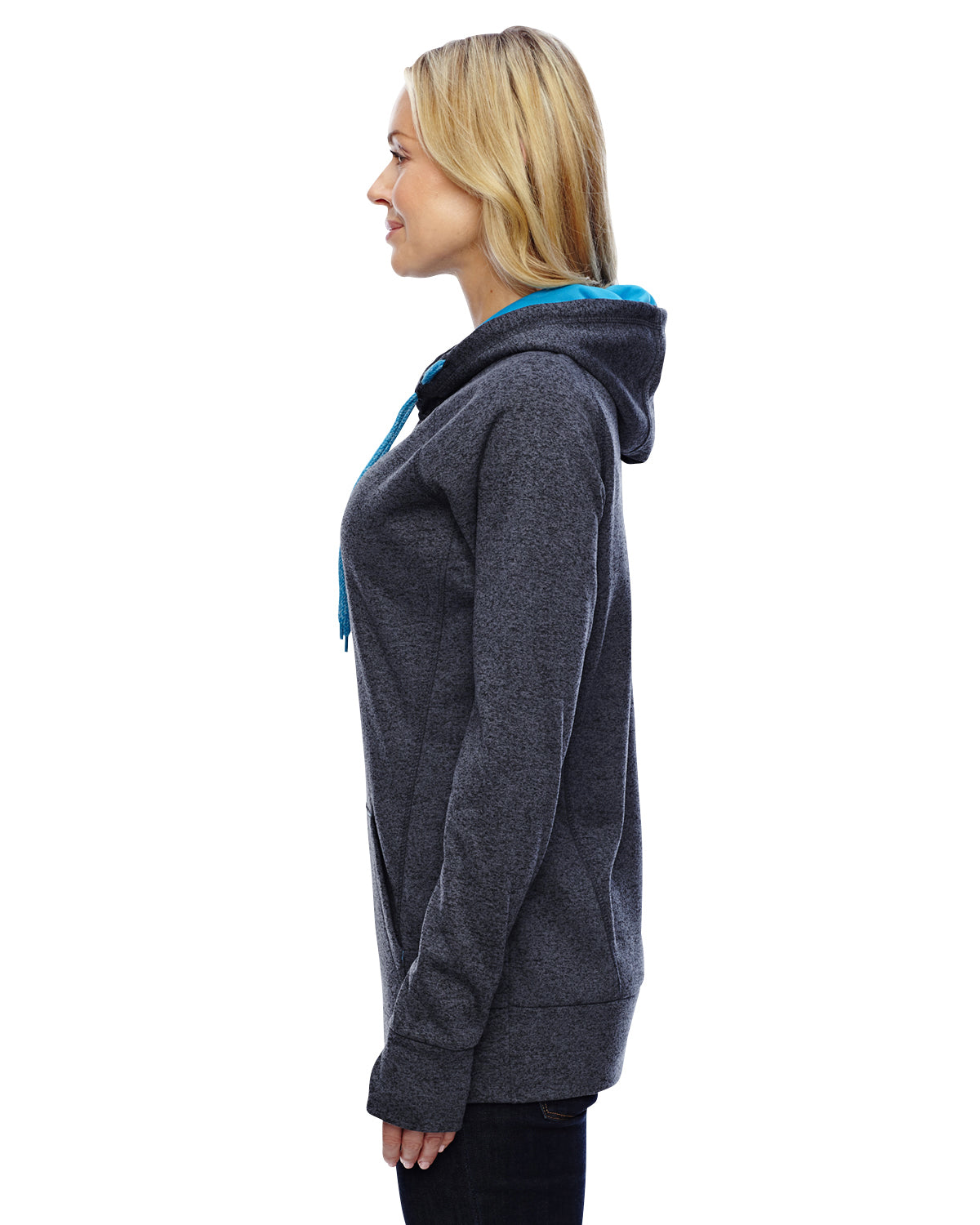 Women's Cosmic Contrast Fleece Hoodie - Onyx Fleece / Electric Blue