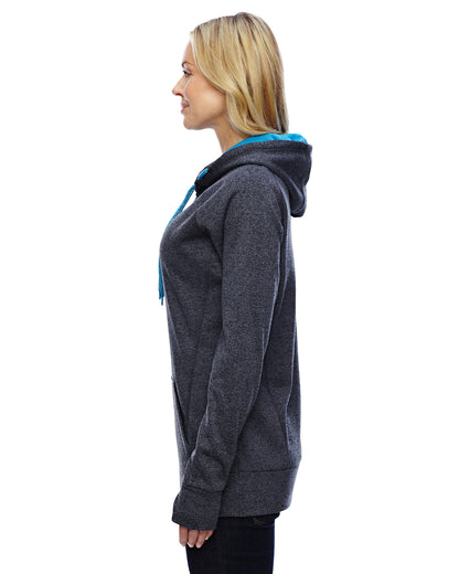 Women's Cosmic Contrast Fleece Hoodie - Onyx Fleece / Electric Blue