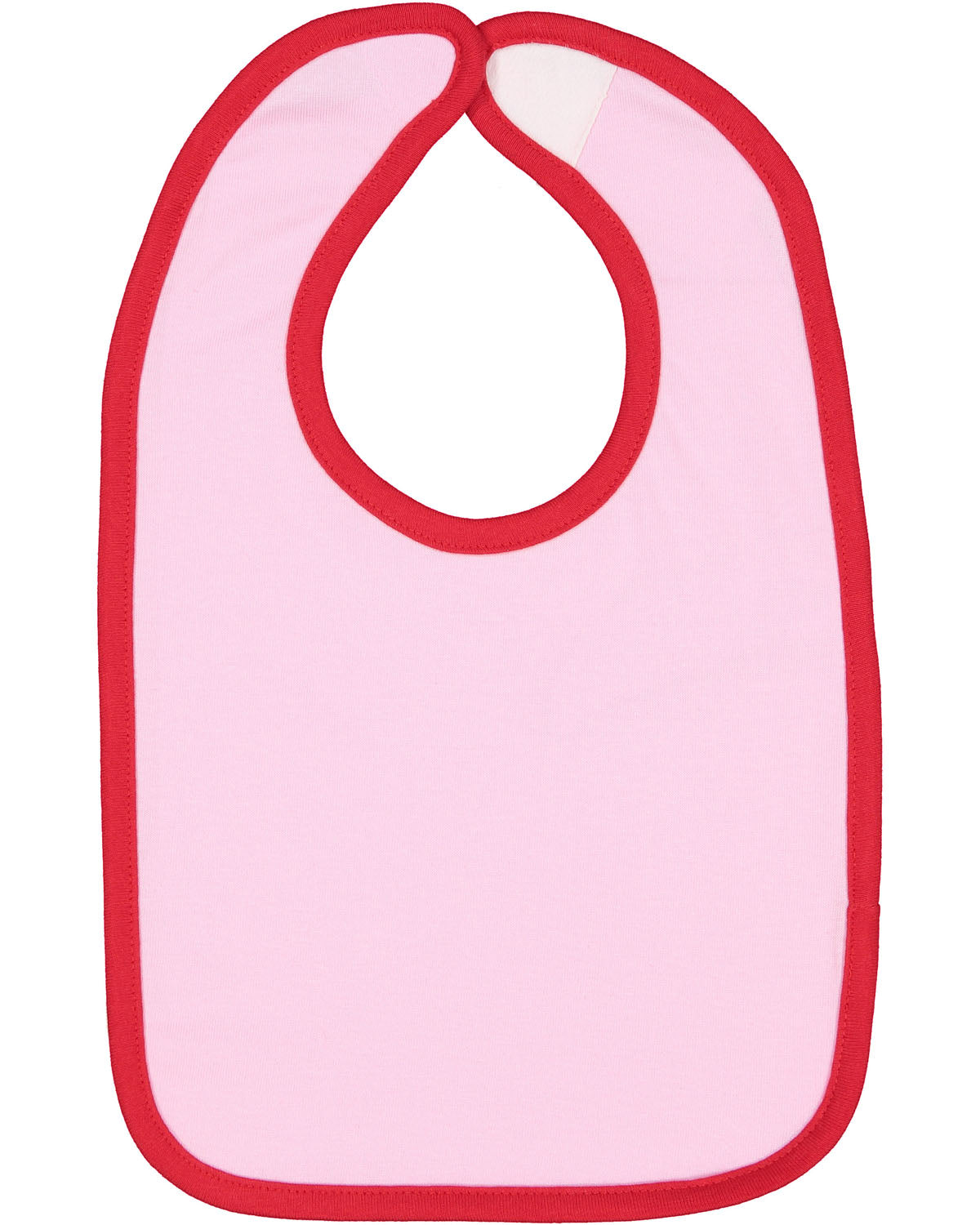 Infant Jersey Contrast Trim Velcro™ Bib - Pink / Red