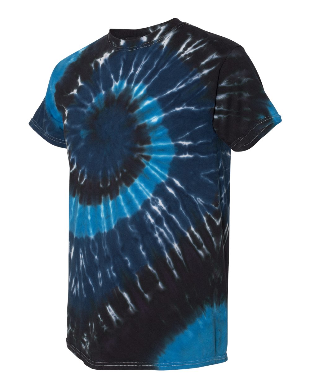 Unisex Multi-Color Spiral Short Sleeve T-Shirt - Deep Sea