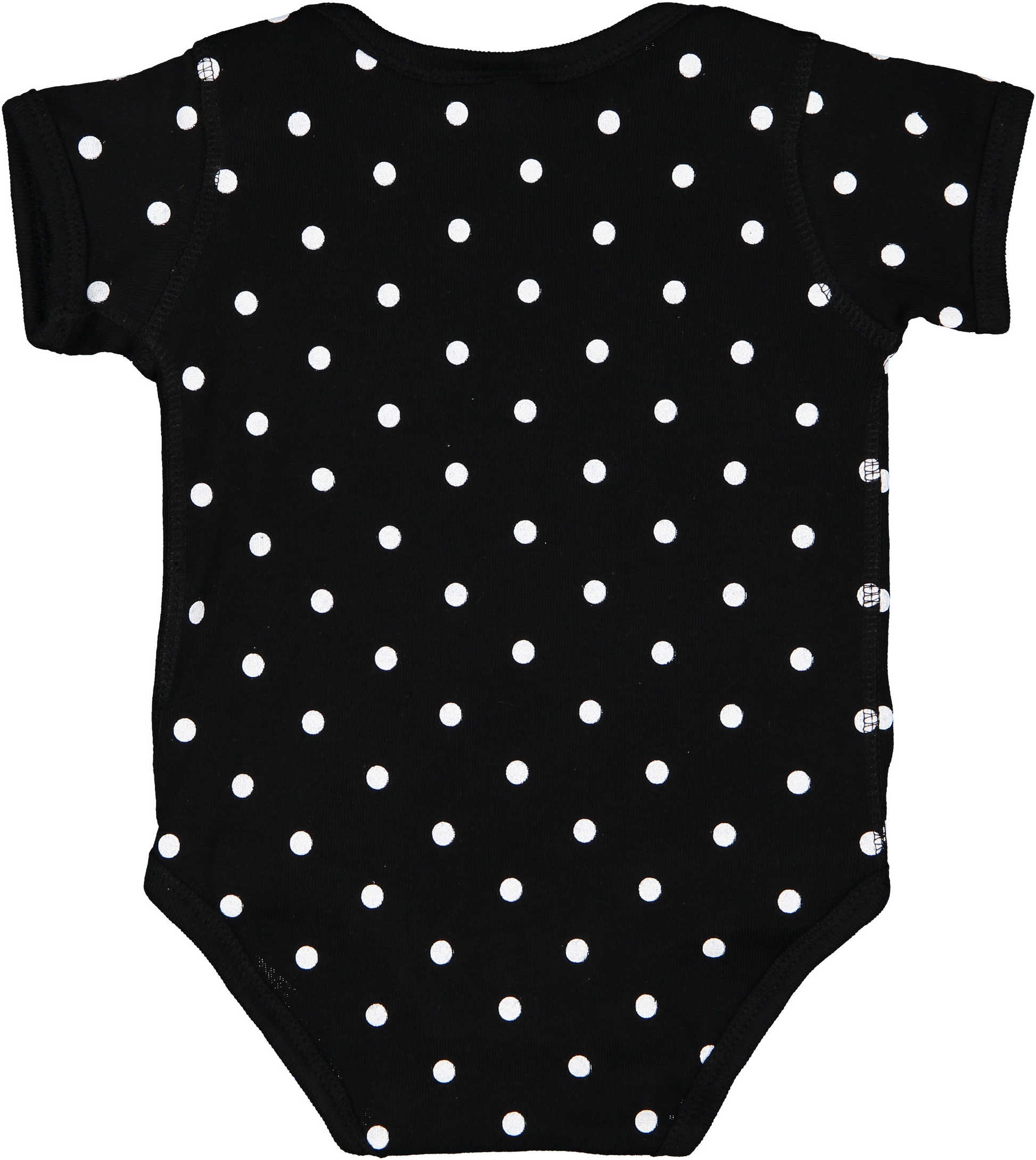 Infant Baby Rib Bodysuit - Black / White Dot