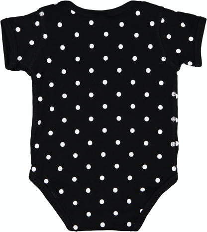Infant Baby Rib Bodysuit - Black / White Dot