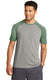 Sport-Tek ST400 - Unisex PosiCharge Tri-Blend Wicking Raglan Tee - Forest Green Heather / Light Gray Heather