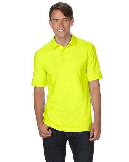 Unisex Double Piqué Polo - Safety Green