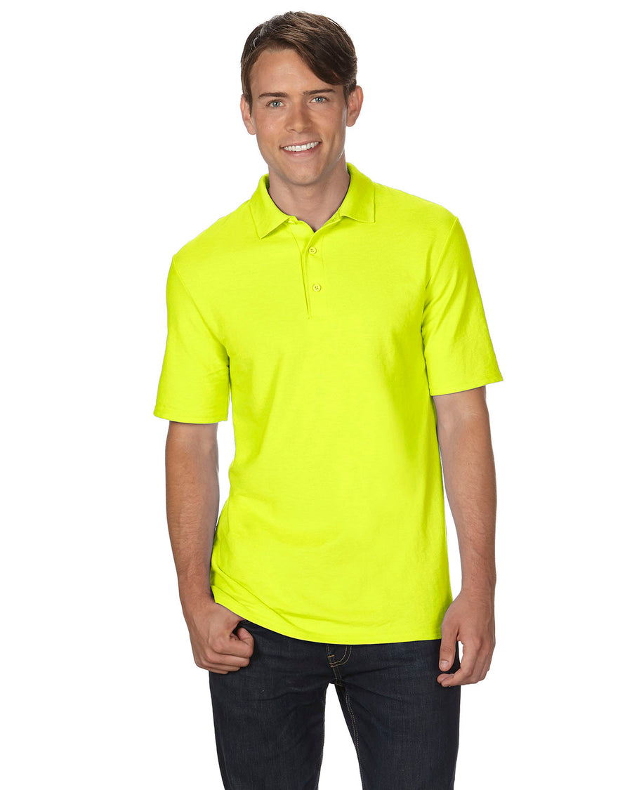 Unisex Double Piqué Polo - Safety Green