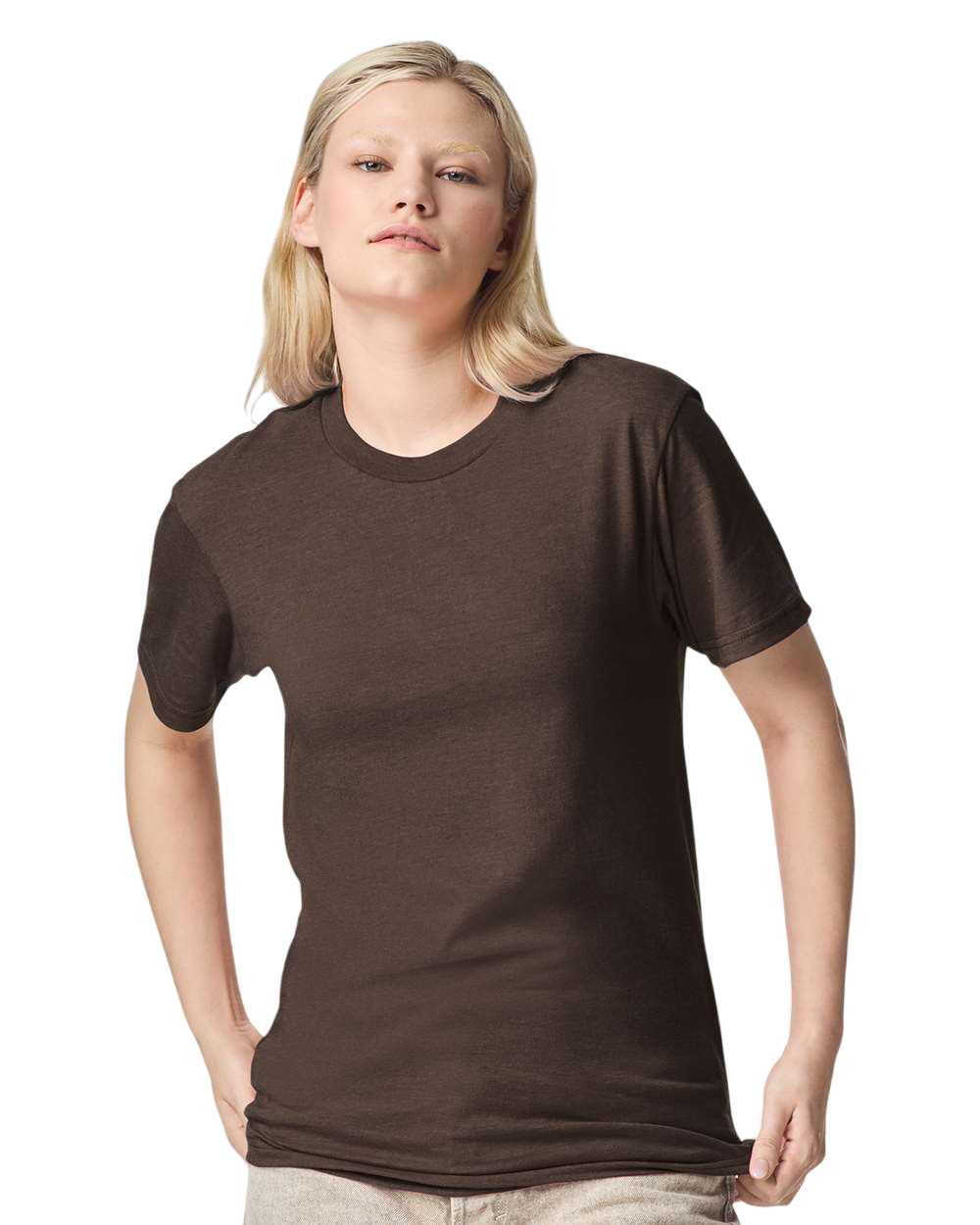 Unisex CVC T-Shirt - Heather Brown