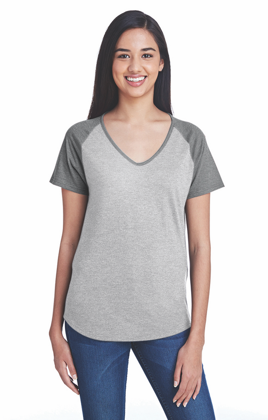 Women's Tri-Blend Raglan T-Shirt - Heather Gray / Heather Graphite
