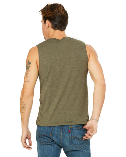 Unisex Jersey Muscle Tank - Heather Olive