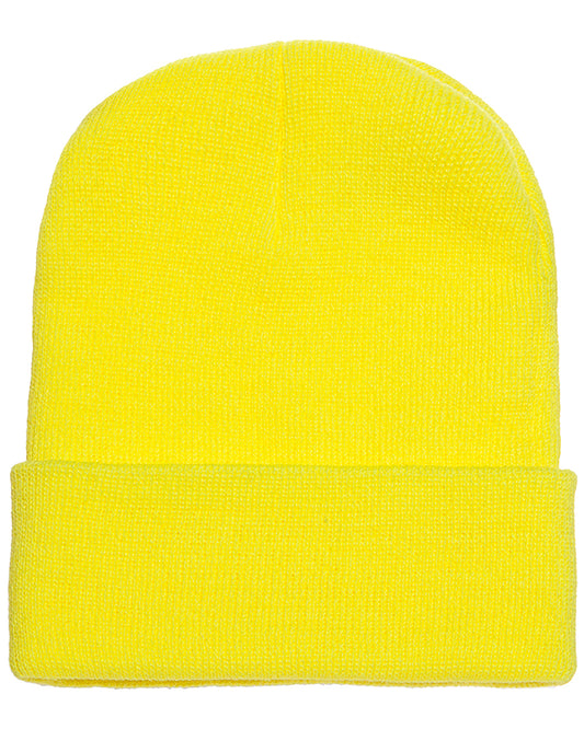 Unisex Cuffed Knit Beanie - Safety Yellow