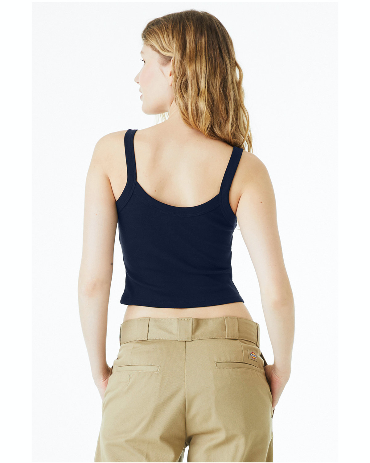 Women's Micro Ribbed Scoop Tank - Solid Navy Blend