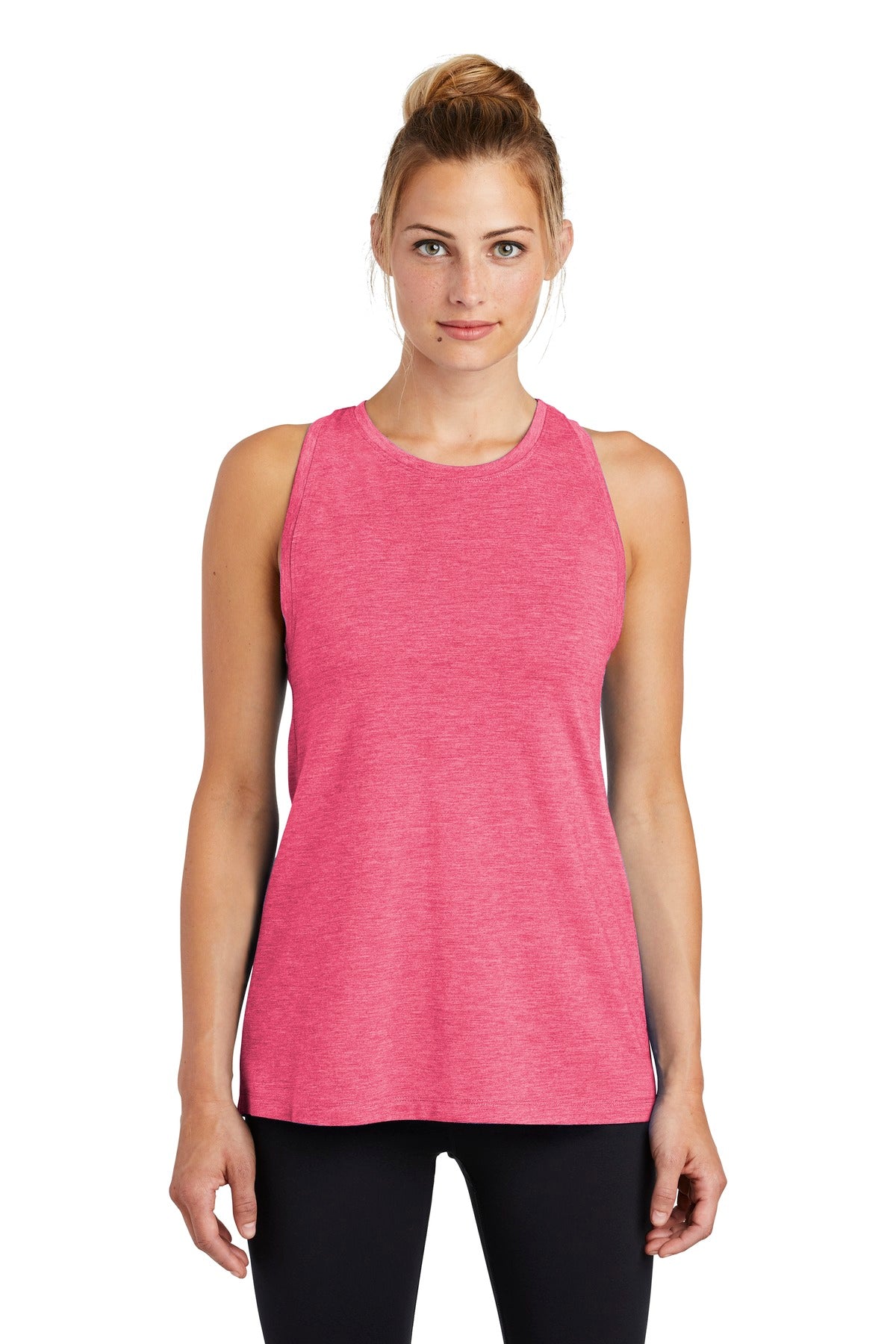 Women's PosiCharge Tri-Blend Wicking Tank - Pink Raspberry Heather