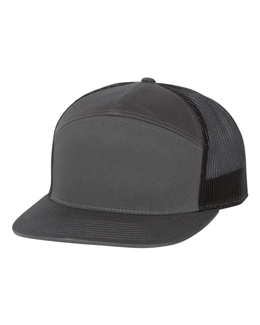 Seven-Panel Trucker Cap - Charcoal / Black