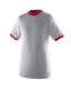 Augusta Sportswear 710 - 50/50 Ringer T-Shirt - Athletic Heather / Red