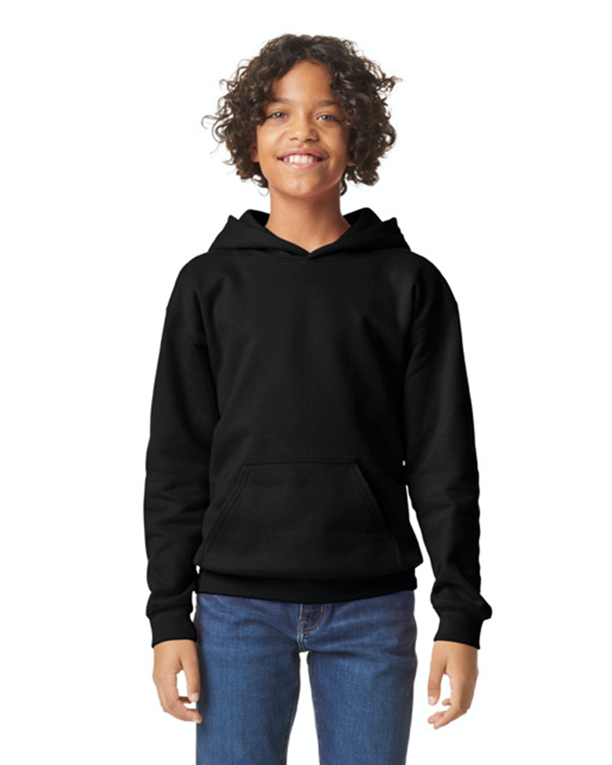 Youth Softstyle Midweight Fleece Hoodie - Black
