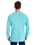 Unisex French Terry Crew With Pocket - Lagoon Blue