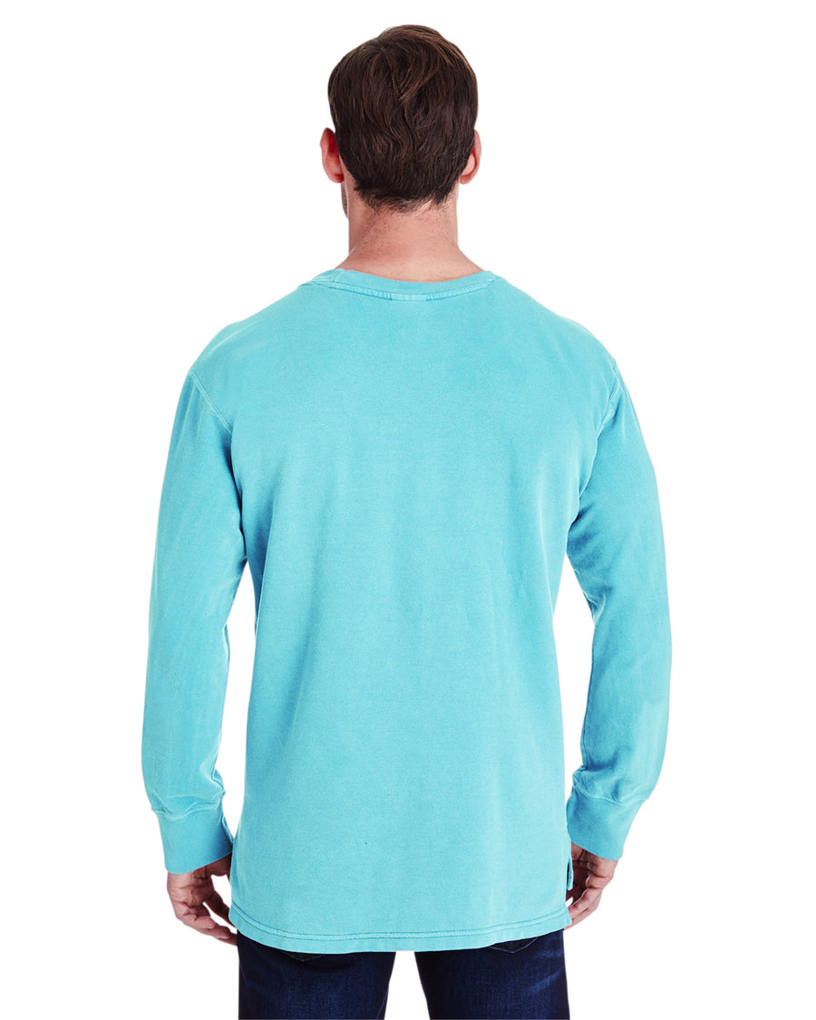 Unisex French Terry Crew With Pocket - Lagoon Blue