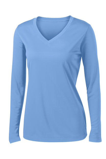 Women's Long Sleeve PosiCharge Competitor V-Neck Tee - Carolina Blue