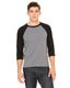 Bella + Canvas 3200 - Unisex 3/4-Sleeve Baseball T-Shirt - Heather Deep / Black