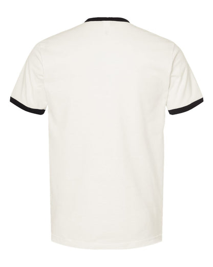Unisex Fine Jersey Ringer Tee - Vintage White / Black