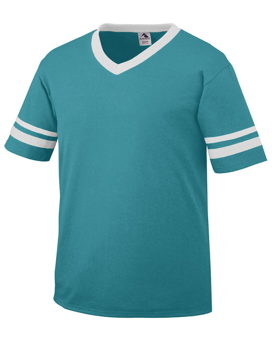 Unisex Sleeve Stripe Jersey - Teal / White