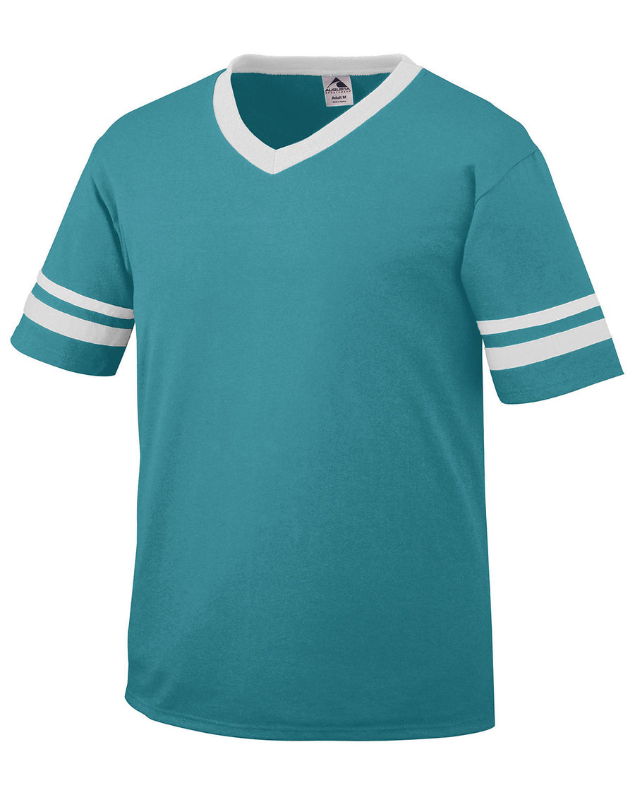 Unisex Sleeve Stripe Jersey - Teal / White