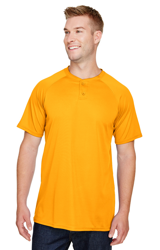 Unisex Attain 2-Button Baseball Jersey - Gold