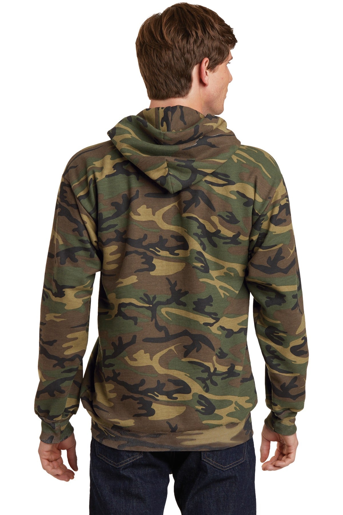 Unisex Core Fleece Camo Pullover Hoodie - Military Camo