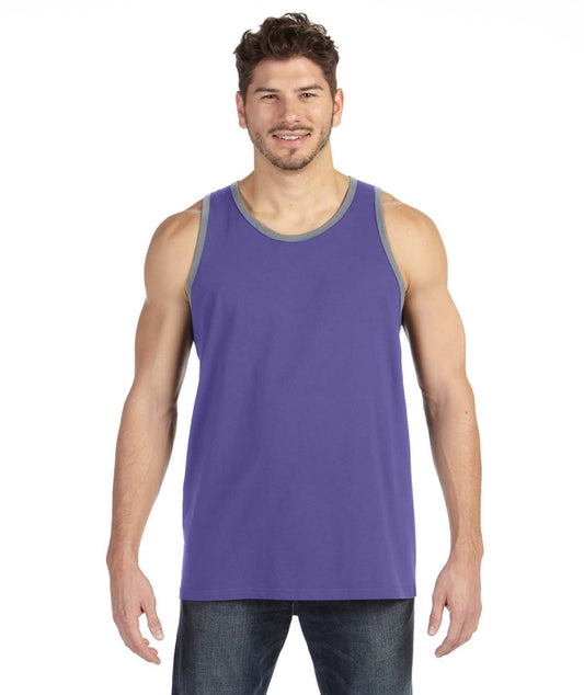 Unisex Lightweight Tank - Heather Purple / Heather Gray